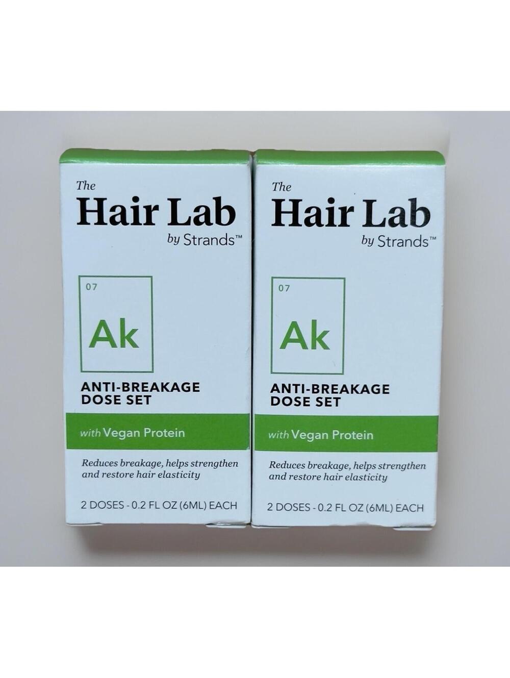 The Hair Lab By Strands - Ak - ANTI BREAKAGE DOSE SET LOT of 2 Vegan Protien